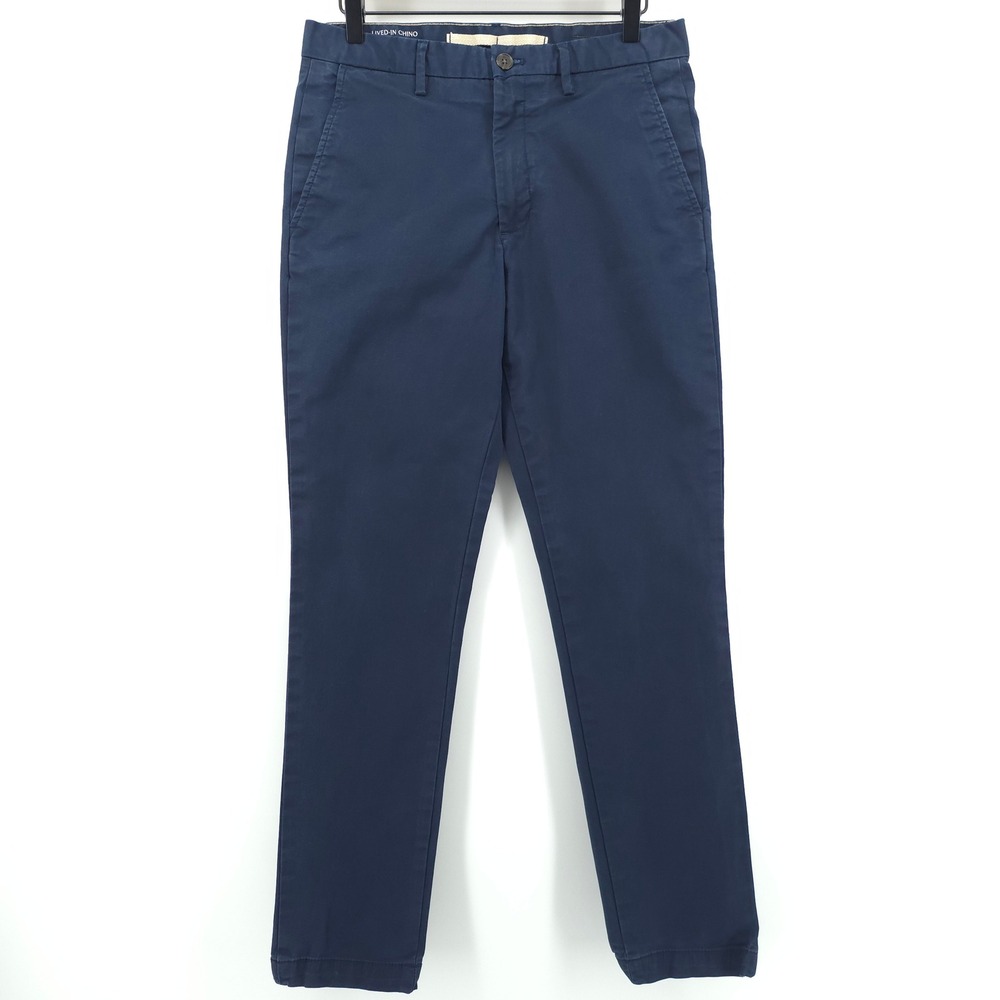 Banana Republic Lived-In Chino Mens Slim Fit Pants 30x30 Navy Blue Casual